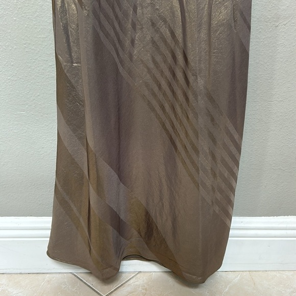 CURRENT AIR Anthropologie bias long dress gold metallic spaghetti strap large - Picture 7 of 13